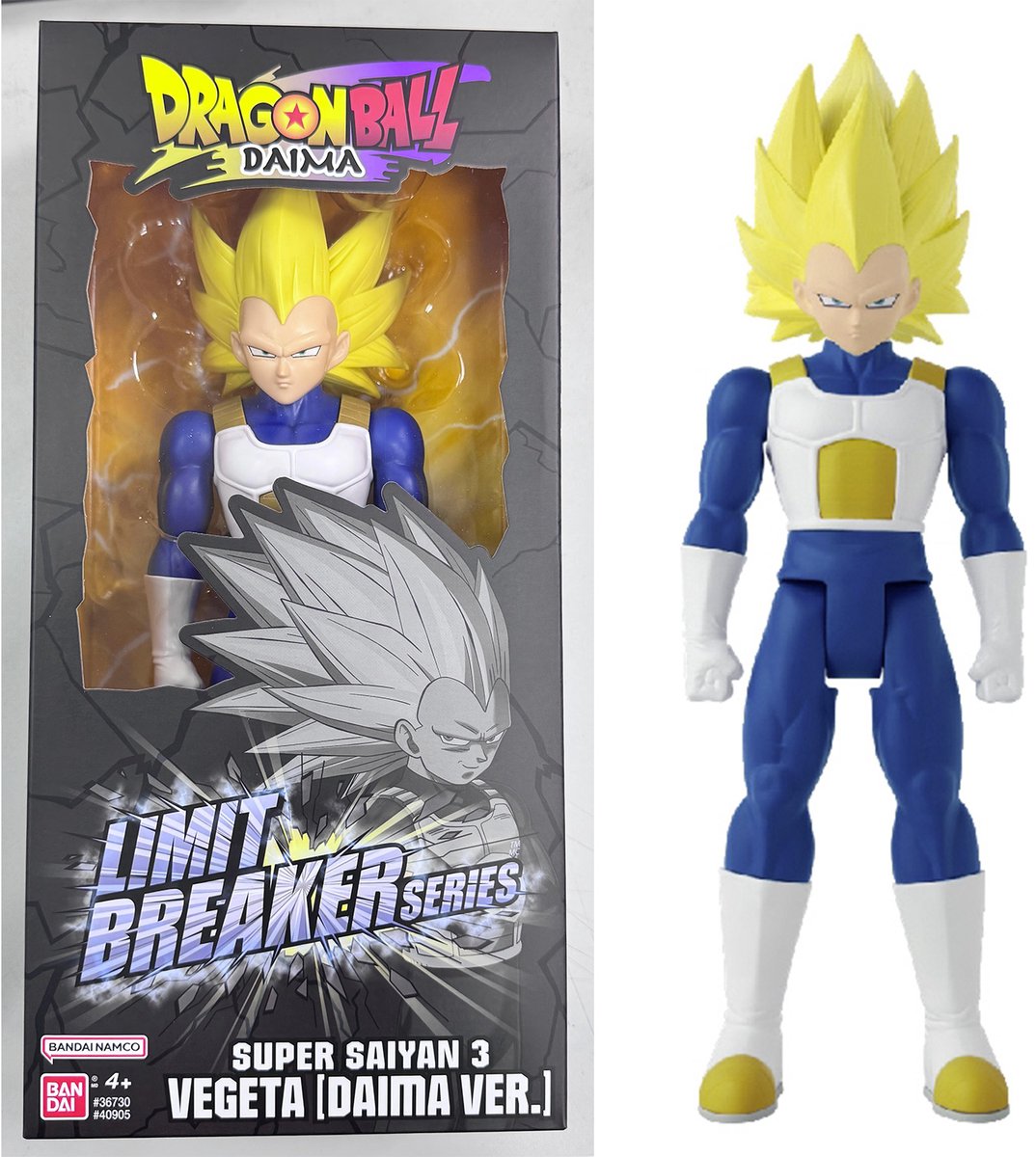 Bandai – Dragon Ball Daima Super Saiyan 3 Vegeta – Limit Breaker Figuur 30 cm Vegeta SSJ3 – Officiële Dragon Ball Licentie – Grote Gelede Figuur Cadeau-idee – Kinderspeelgoed 3 jaar en + – 40905