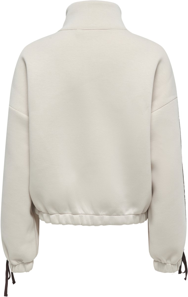Only beige dames vest   High neck halslijn   Regular fit   Geen zakken   Streep patroon   Ritssluiting   Lange mouw Beige L