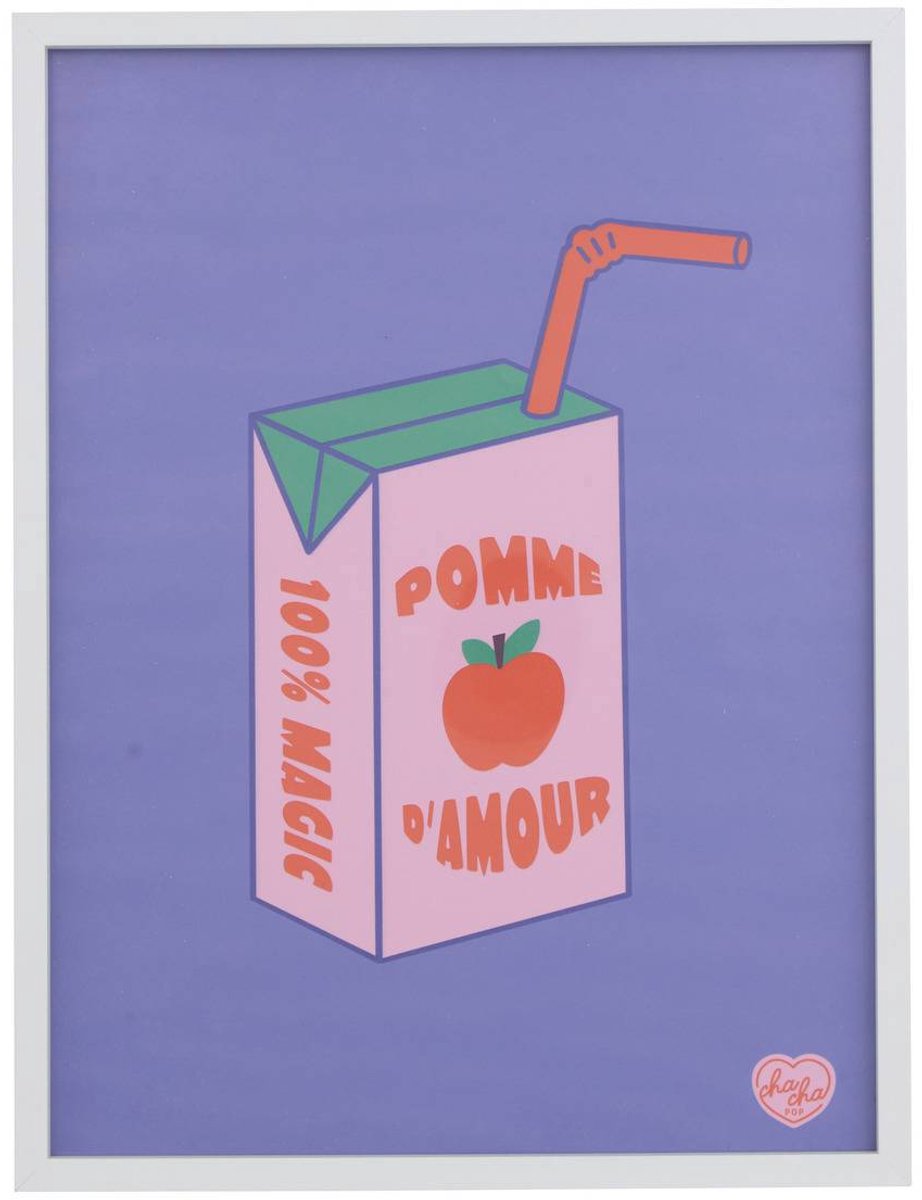 Bedrukt schilderij met lijst CHA CHA POP