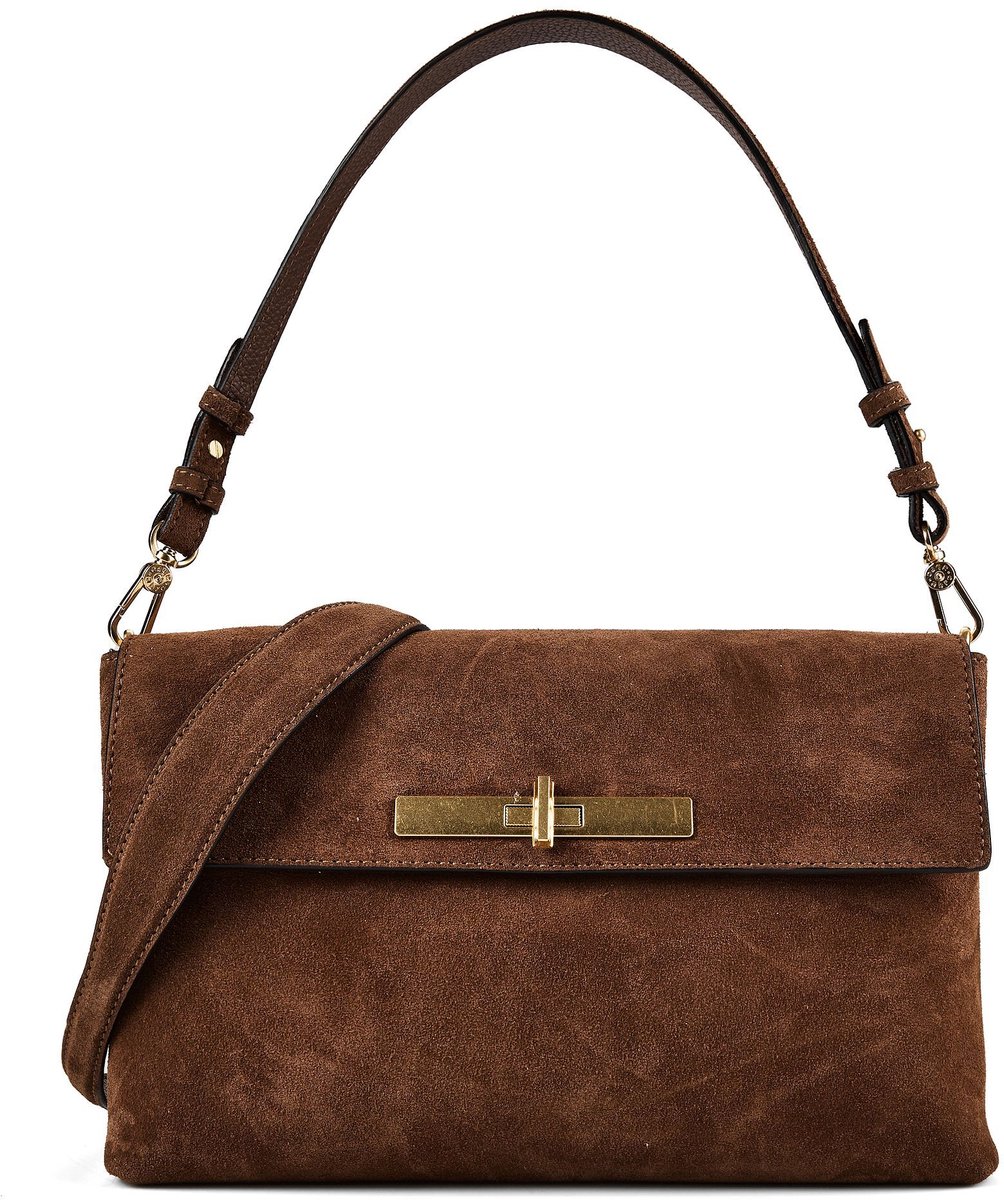 abro Twist Schoudertas Leder 30 cm - Dames - wood
