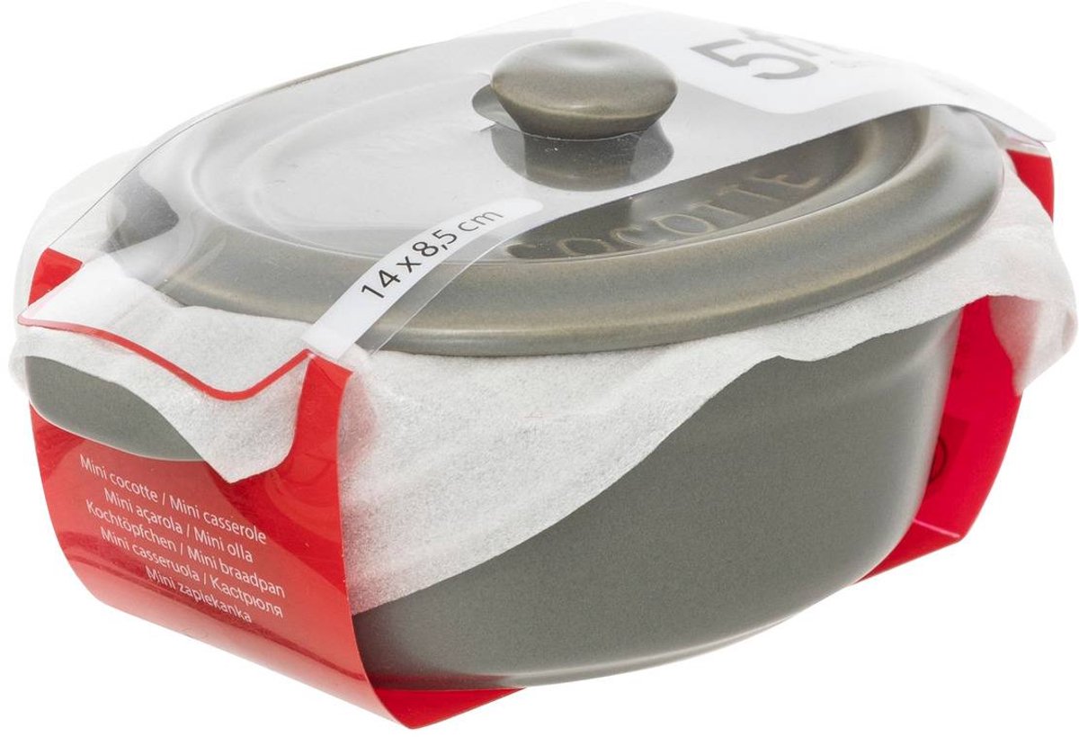 Ovale mini-aardewerken braadpan 11 cm voor stoofgerechten ESSENTIELS