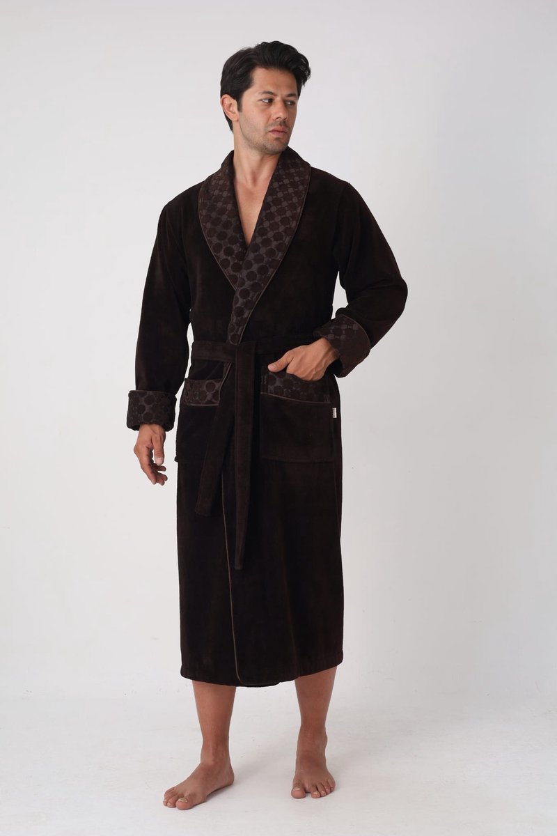 Heren Badjas Sebastian / Bruin / L/XL