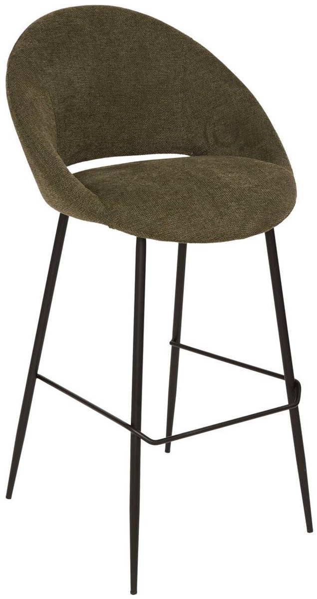 Set van 2 barkrukken met omhullende zitting van stof AMAGO