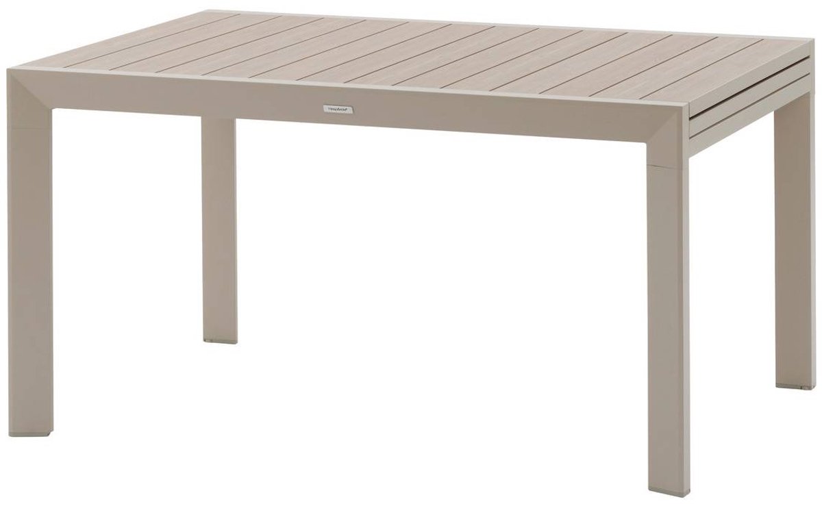 Uitschuifbare tuintafel voor 10 personen van aluminium met houteffect ÉVASION