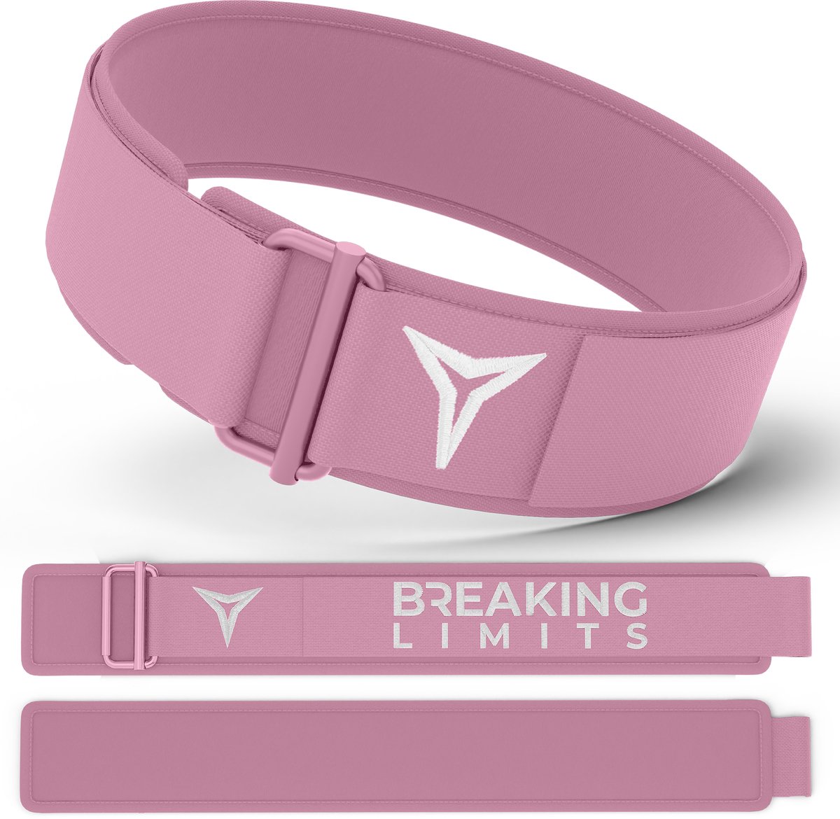Breaking Limits Lifting Belt Roze – Powerliftriem/Gewichthefriem – Fitness Riem – Crossfit – Weightlifting & Deadlift Belt (S)