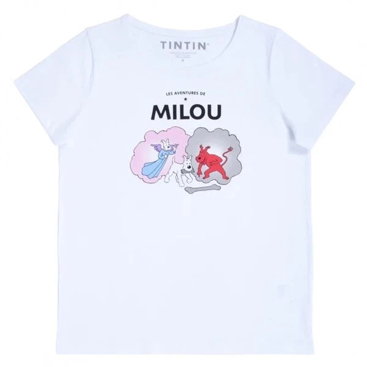 Kuifje T-shirt maat XL - Snowy / Bobbie de hond - Duiveltje en Engeltje