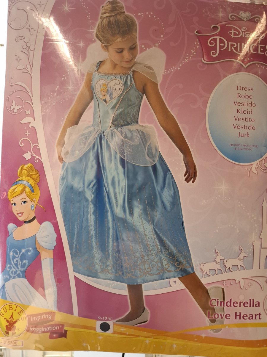 Verkleedjurkje Disney Princess Cinderella Love Heart Maat 128-140