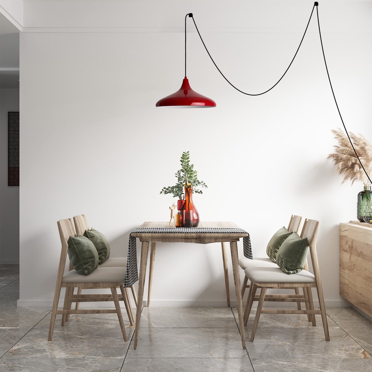 Bamyum Champion hanglamp, industriële Modern stijl, Ø35 cm, rood metalen lamp