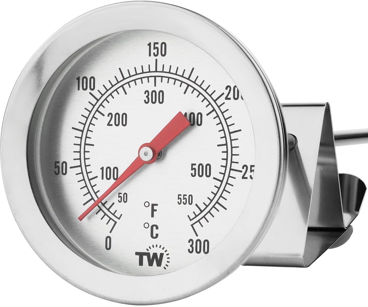 Buitenthermometer - Roestvrij staal - Extra grote diameter - Nauwkeurige temperatuurweergave - Voor tuin en terras