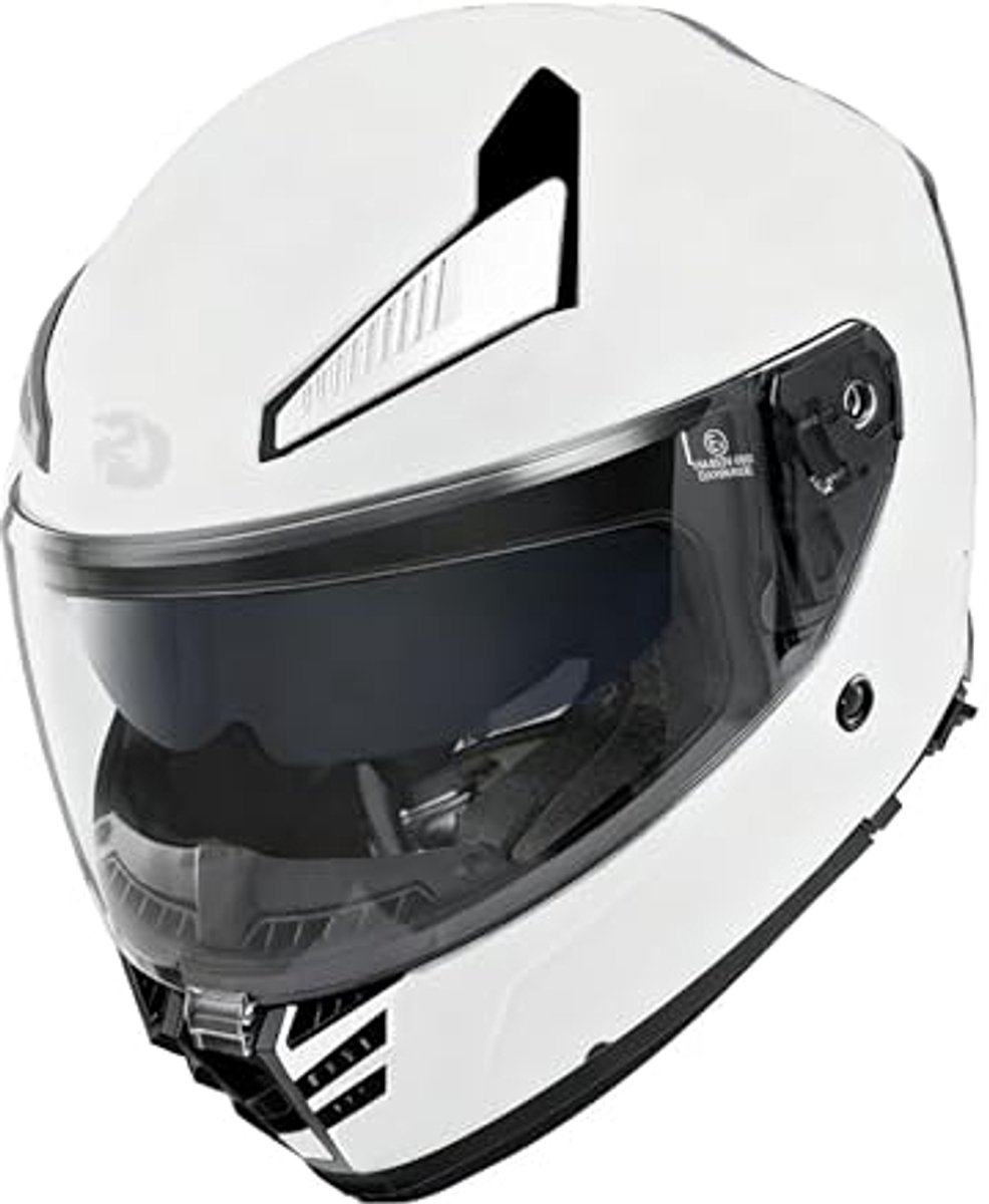 DAWNRISE Integraalhelm met dubbel vizier ECE 22.06 - Wit - Maat L