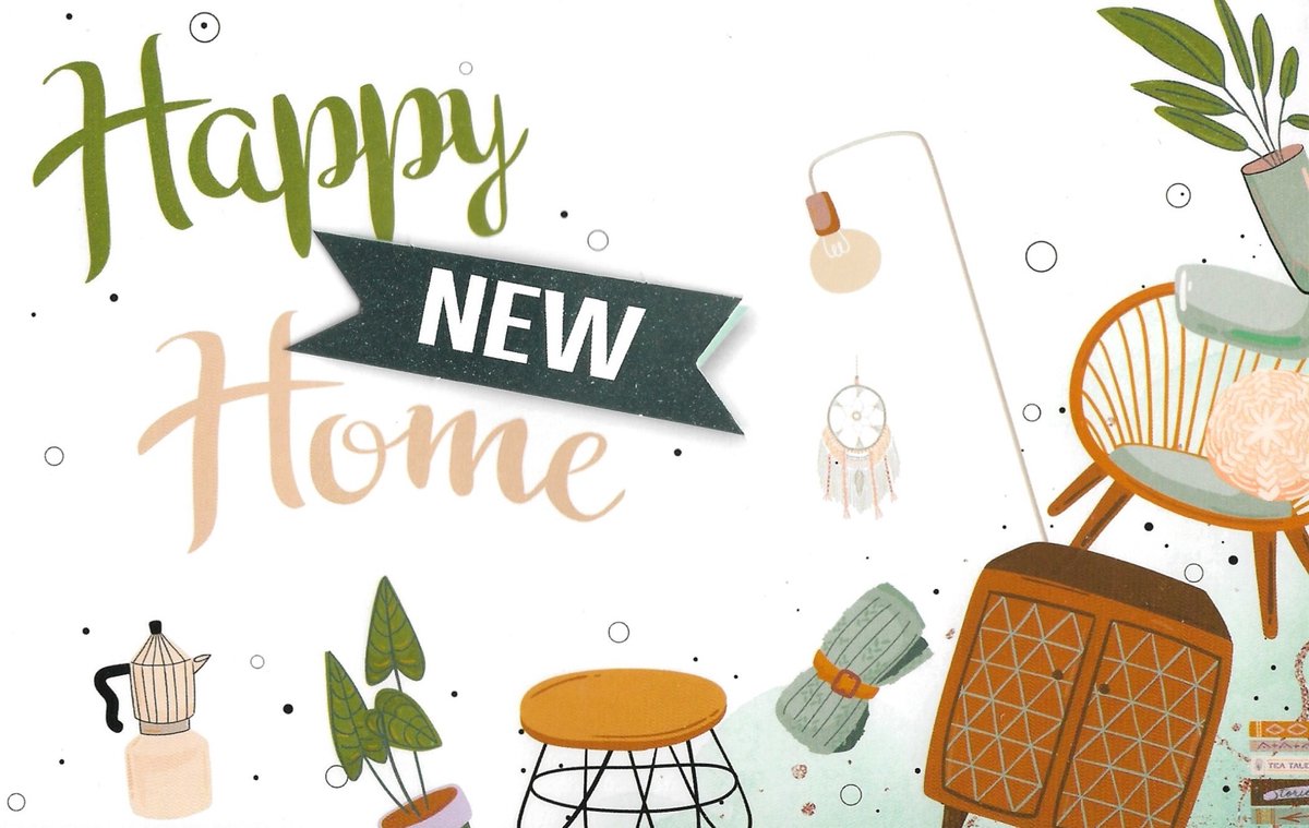 Wenskaart | 6 stuks | ADIOS applicatiekaart Happy new home