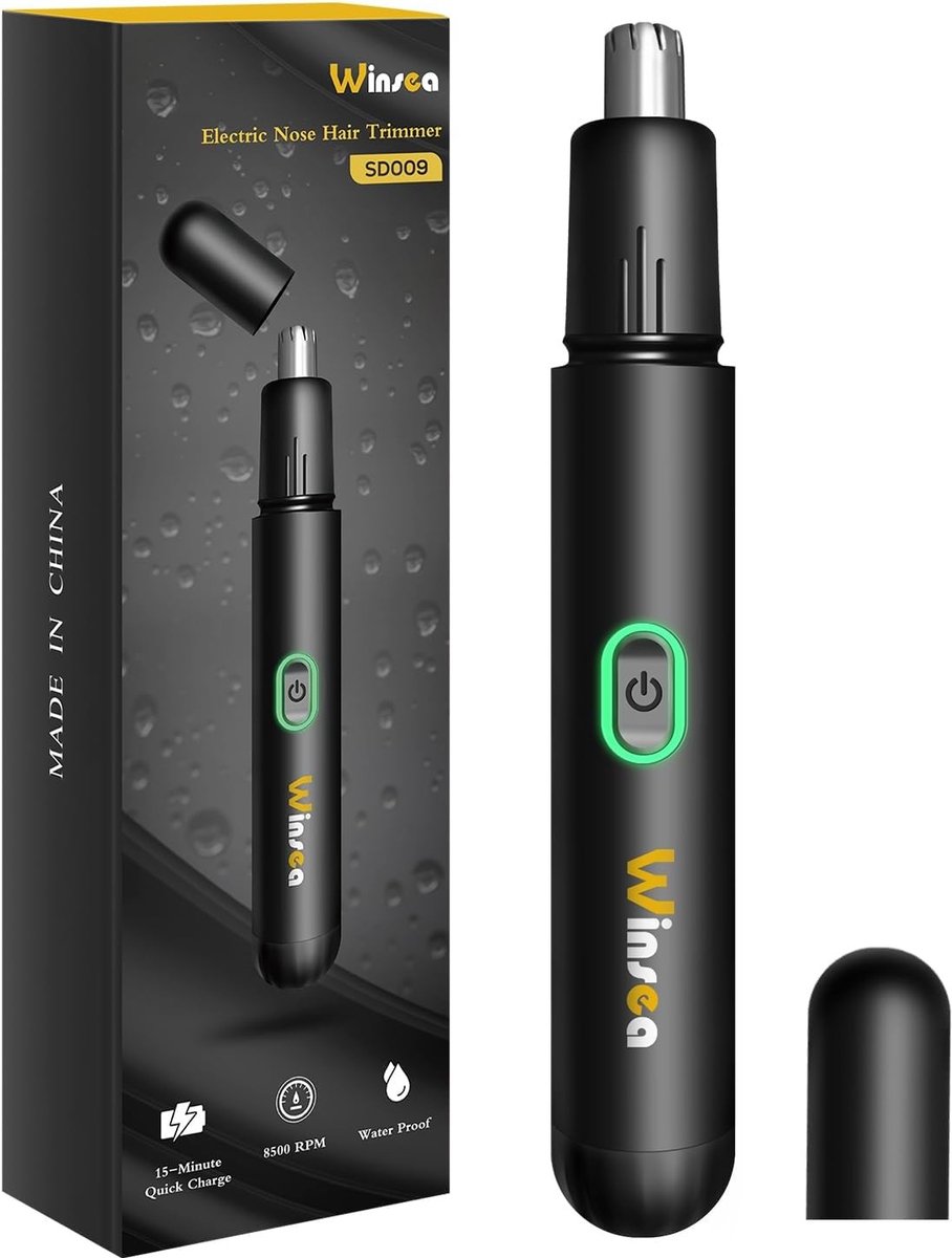 Elektrische Neushaartrimmer - 360° Draaibaar Mes - USB-oplaadbaar - Waterdicht - Voor Neus, Oren en Wenkbrauwen