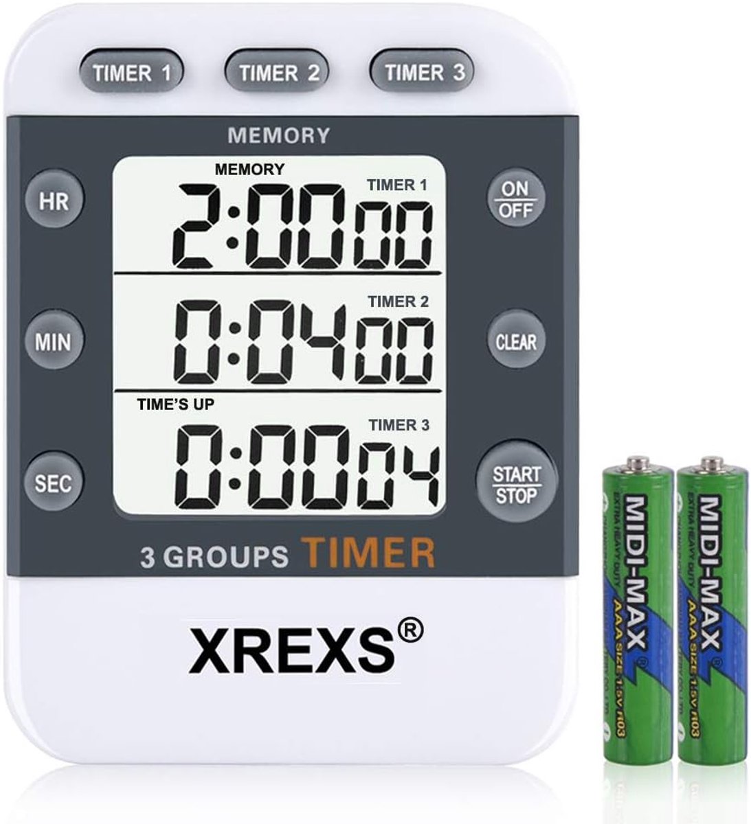 Digitale Keuken Timer 3 Kanalen - Groot LCD Scherm - Aftellen/Optellen - Ideaal voor Keuken en Fitness - SnelShoppen
