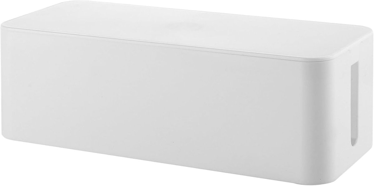 Kabelmanagement met ventilatiesleuven - 154 mm - wit - houd je werkplek opgeruimd - ShopVlot