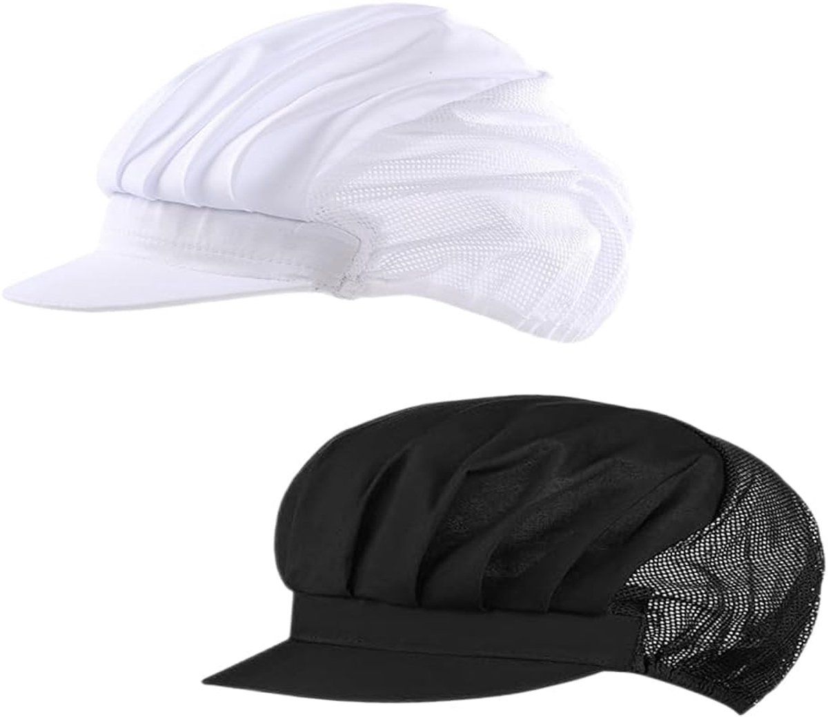 Kookhoed, 2 stuks, elastisch, voor keuken en bakken, koksmuts, ademend, elastisch, verstelbaar