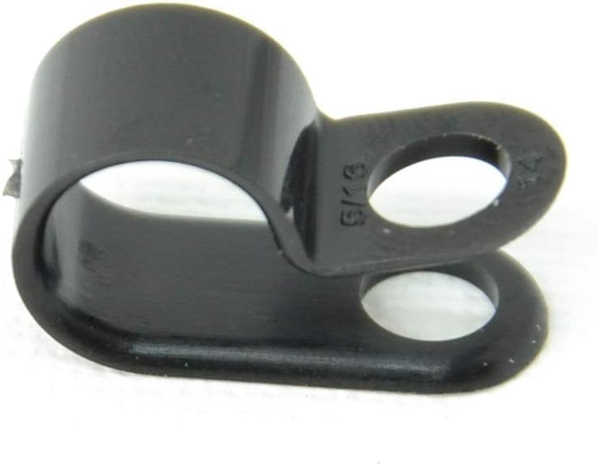 SnelShoppen - Plastic Kabelclips, Bevestigingsklemmen, Chassis Klemmen, Frame Klemmen (Set van 5, 6 mm, Zwart, Polyamide)