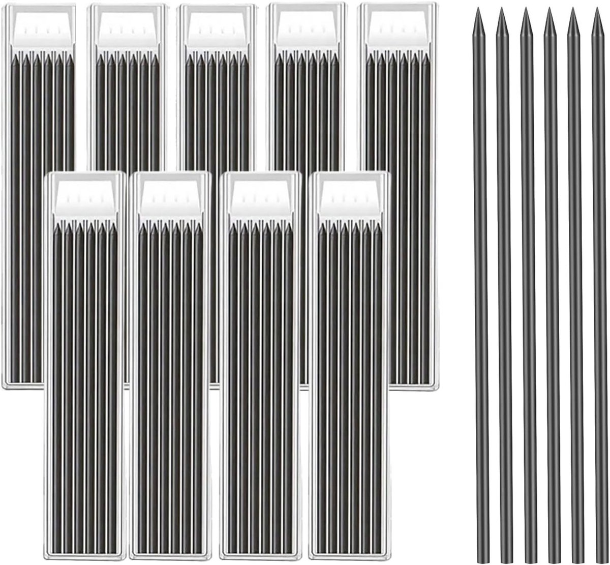 54 Stuks Houten Potlood Navullingen 2.8mm voor Timmerwerk, Bouwprojecten en Nauwkeurige Tekeningen