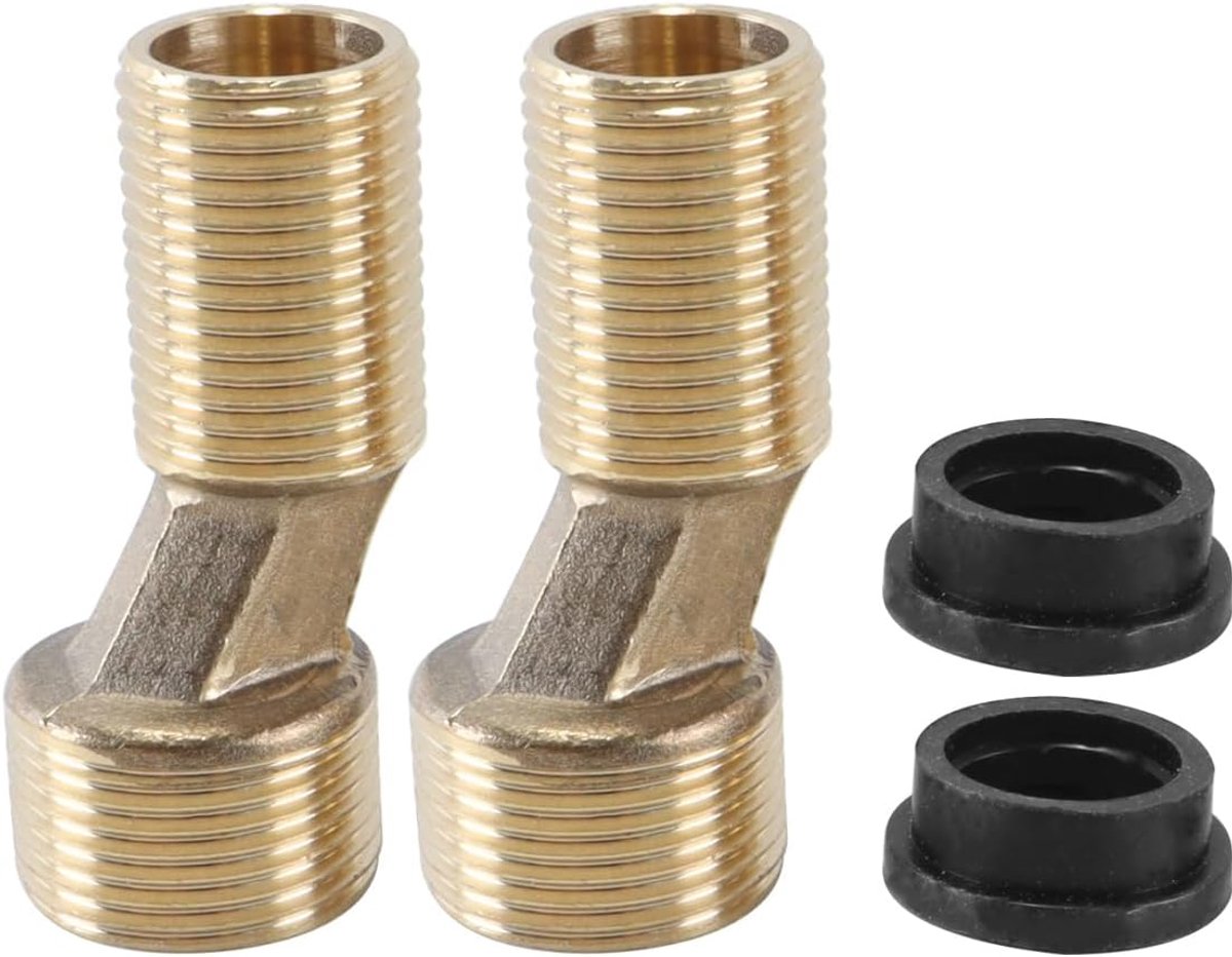 Badadapter G1/2 naar G3/4 - Messing - Eccentrische draaibare arm - Voor soepelere bevestiging - SnelShoppen