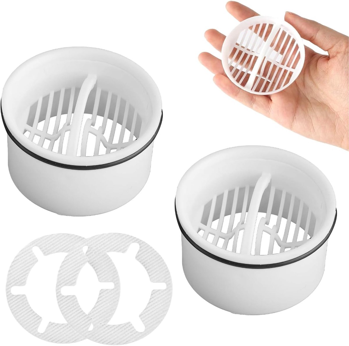 Haarstrainer set van 2 - Vervangingsfilter voor doucheafvoer - Effectieve haar- en vuilfilter - Voorkomt verstoppingen - ShopVlot
