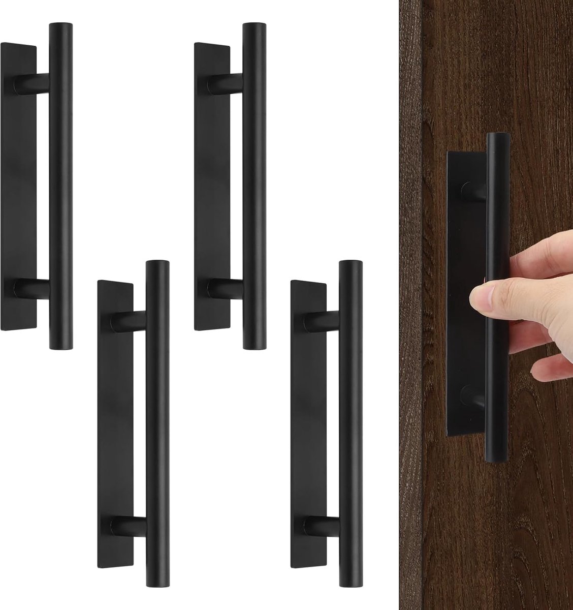 SnelShoppen - Set van 4 Zelfklevende Meubelhandvatten Keuken Kast Handvatten Kunststof Handvat Balkon Deur Buiten Zonder Boren Vliegenraam Handvat Kas