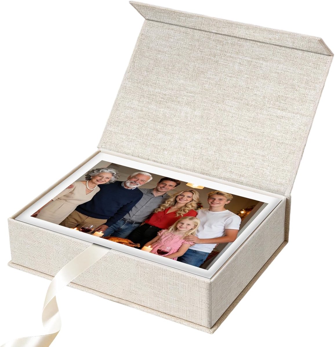 SnelShoppen - Fotolader 17.5 x 12 x 4 cm met Magneetsluiting voor 10 x 15 cm Foto's, Bewaarbox voor Sieraden, Certificaten en Verzamelkaarten