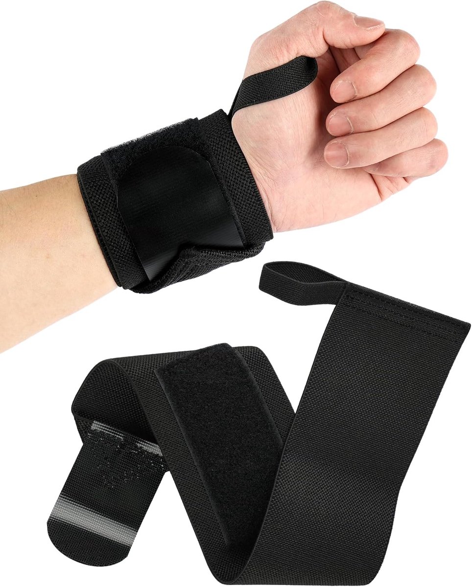 SnelShoppen - Wraps Gym 1 Paar, Polsbanden Fitness, Pols Wraps Grip, Sterke Steun en Comfortabel, Ademend Materiaal, Geschikt voor Gewichtheffen, Body