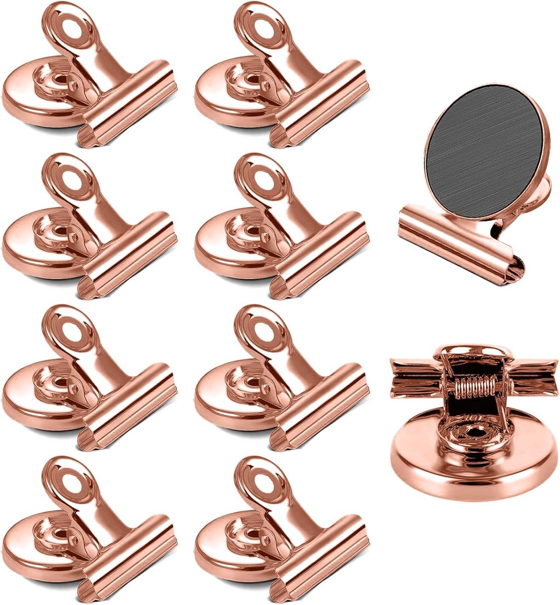 SnelShoppen - 10 Stuks Magnetische Clips, Roze Goud, Sterke Magneten voor School, Kantoor, Koelkast, Creatieve Decoratie, Duurzaam en Roestvrij