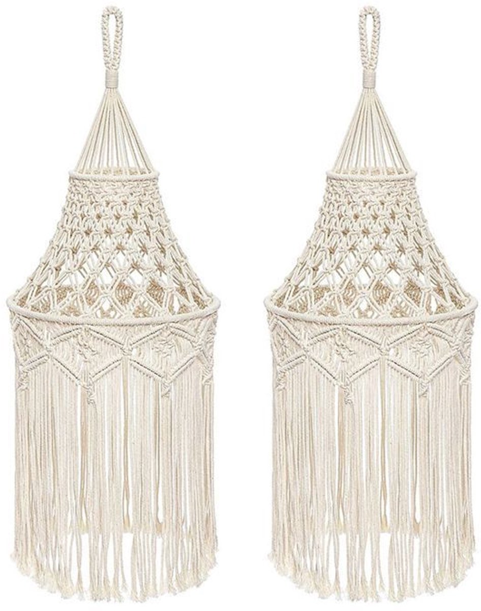 LISM-2-delige geweven lampenkap Geschikt voor hanglamp, moderne stijl, Geschikt voor kantoor, slaapkamer, woonkamer, babykamer en bohemian interieur.