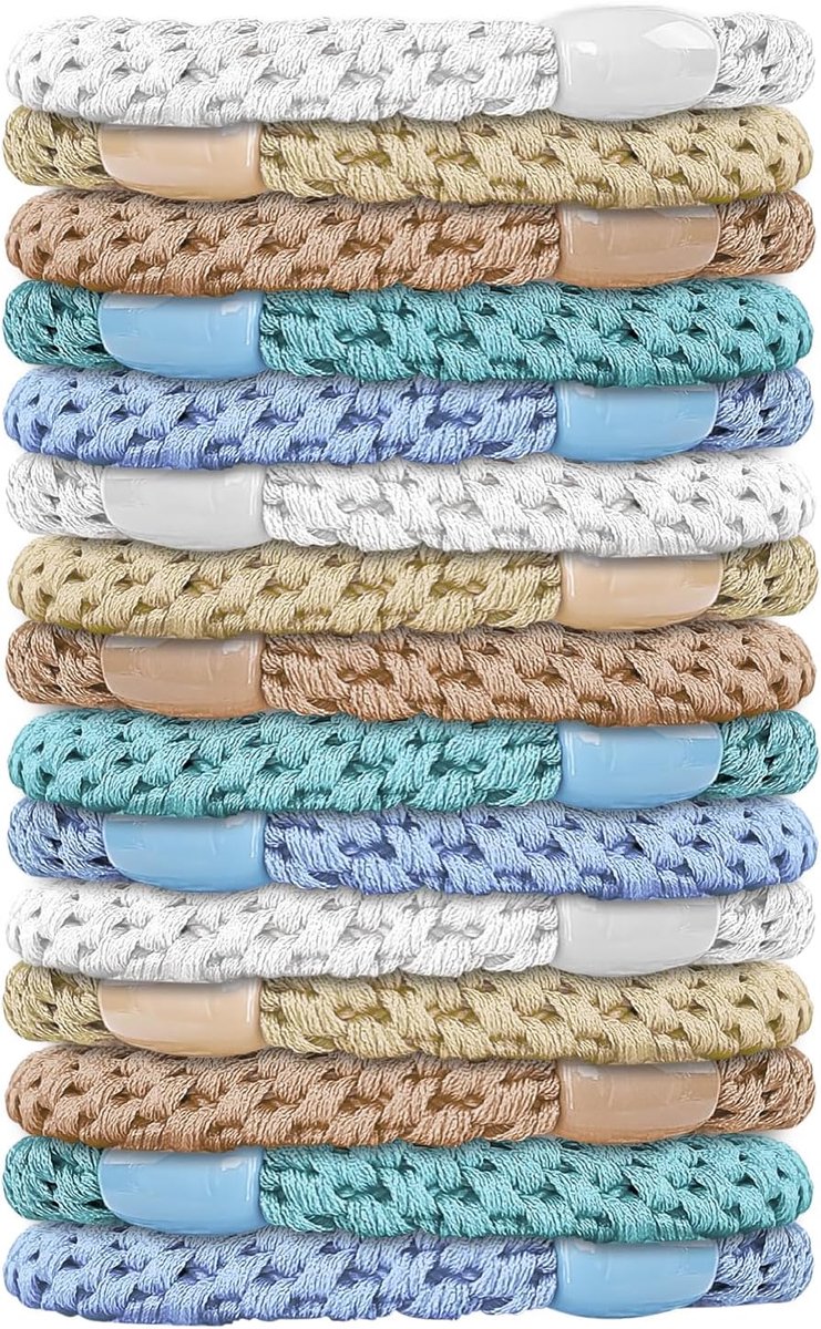SnelShoppen - 15 Stuks Elastische Haarelastieken, Gemengde Kleuren, Beschermt Haar, Haarbanden voor Vrouwen en Meisjes, Voor Dun/Normaal/Dik/Lang Haar