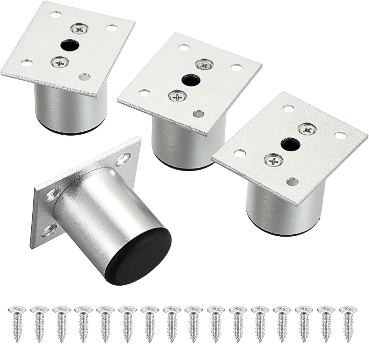 4 Pcs Height Adjustable Aluminium Furniture Legs, 5cm Adjustable, Cabinet Legs, Bed Legs, Table Legs, Sofa Legs, Chair - ShopVlot