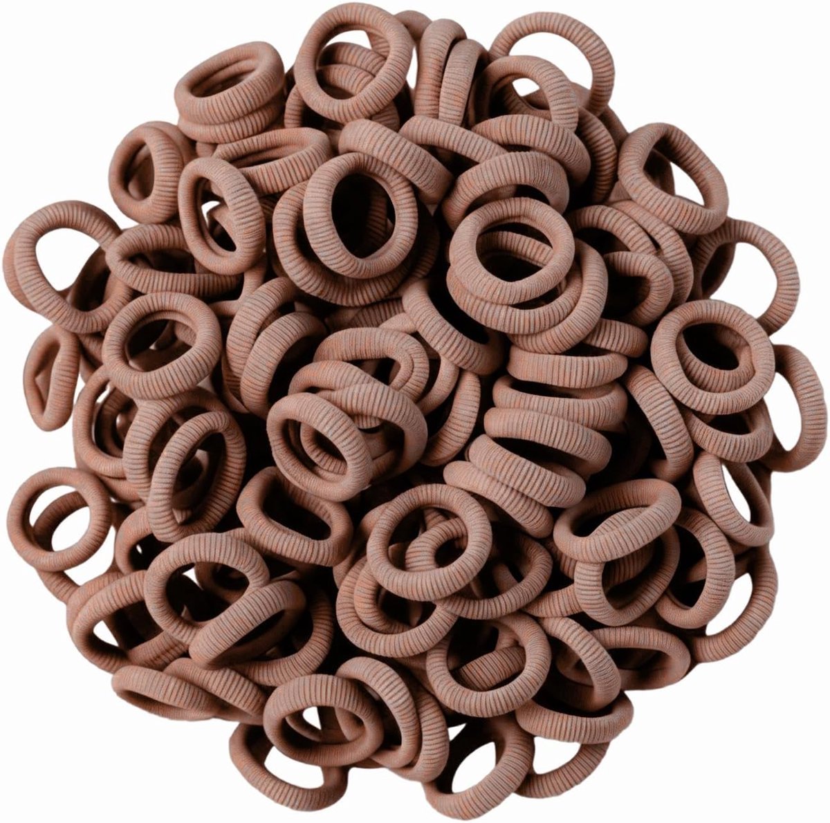 SnelShoppen - 100 Mini Haarbandjes voor Kinderen, Meisjes en Peuters, Naadloos, Zacht, Elastisch, Bruine Haarelastieken voor Dun Haar, Ideaal voor Dag