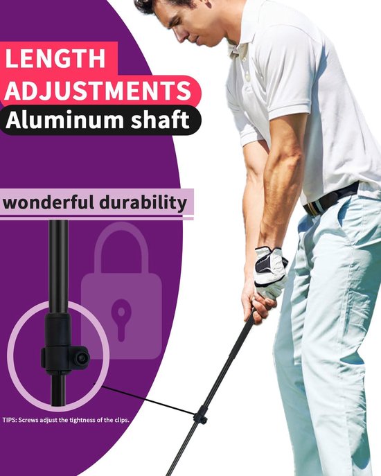 SnelShoppen - Backyard Golf Bucket Clubs met Verstelbare Schacht en Grote Clubkop voor Buiten Golfspellen - Ideaal voor Kinderen en Volwassenen - 53-9 van Snelshoppen — afbeelding 2