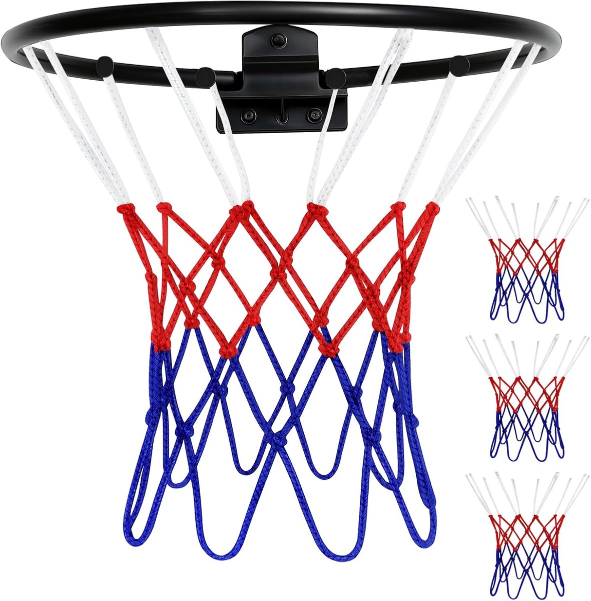 3 Stuks Mini Basketbalnet Vervangingsnetten voor Binnen en Buiten Gebruik (20-26 cm Hoepel)