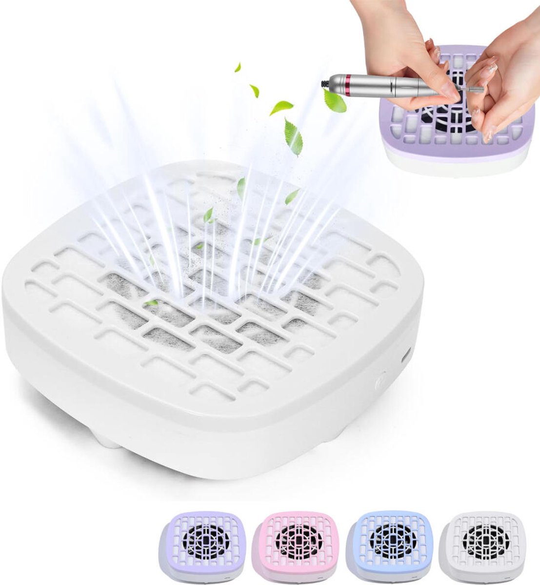 Nagelstofafzuiger - Nail Dust Collector - Afstofzuiger - Stofzuiger Voor Nail Salon - Met filterpapier - Laag Geluidsniveau - Mini Draagbaar - Elektrische nagelstofzuiger - Tafelafzuiging - Manicure/Pedicure Handen en Voeten - NagelAfzuiger - Wit