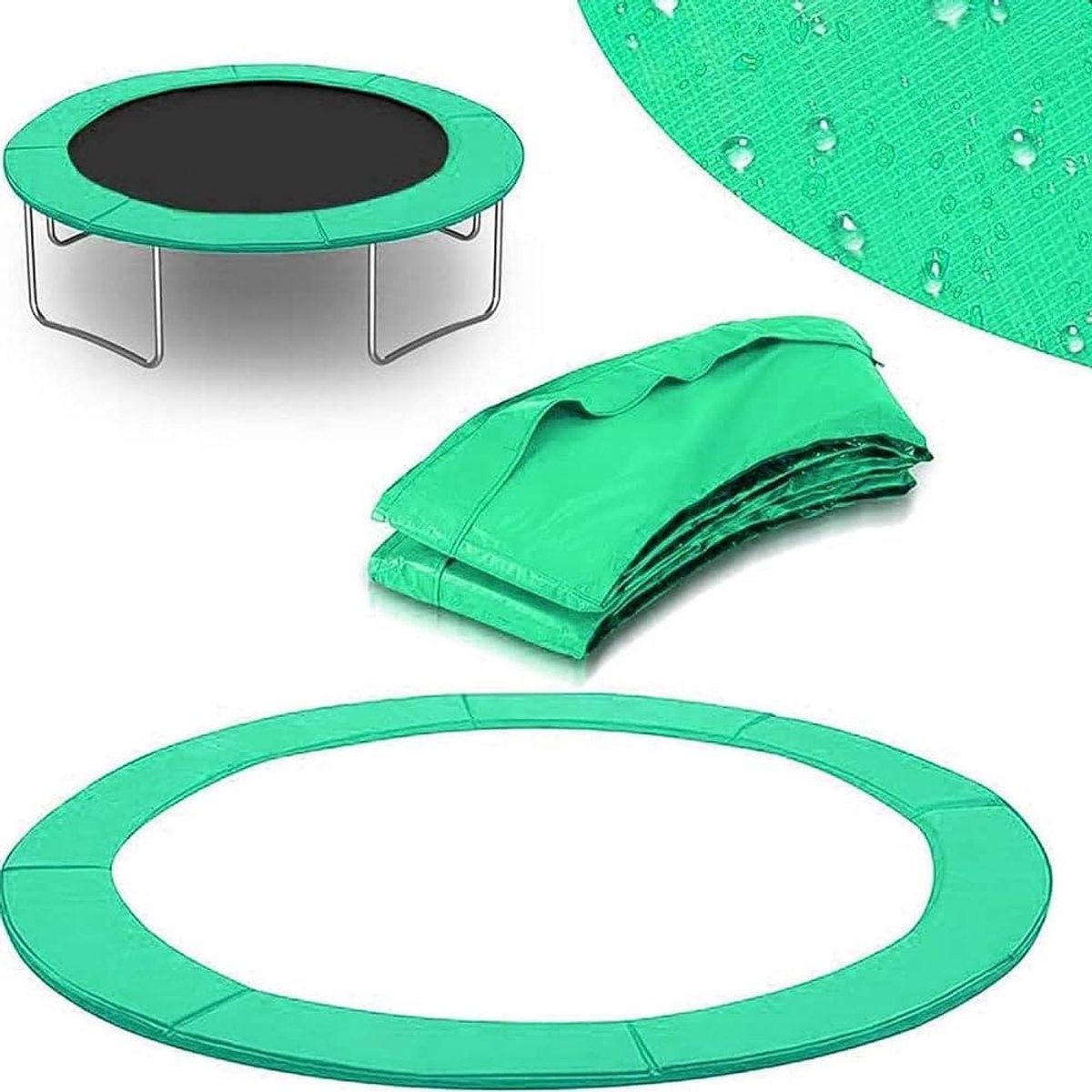 Trampolinehoes - Randbescherming Veiligheid - Trampoline Onderhoud - Universeel Verstelbaar - Ø 183-427 cm - Blauw/Multicolor