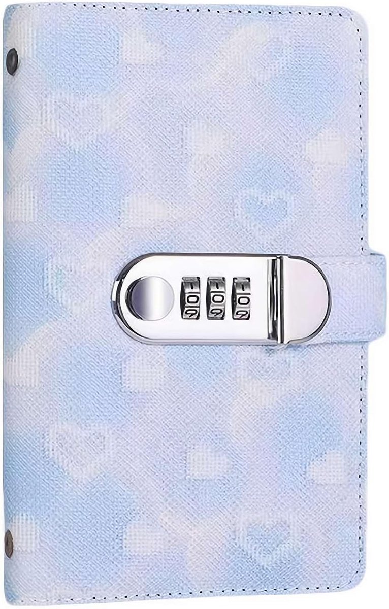 Bobypet - Spaarbudget Binder met Cijferslot - 100 Enveloppen Challenge Spaarboekje - 7.7 x 4.5 Inch PU Leer - blauw