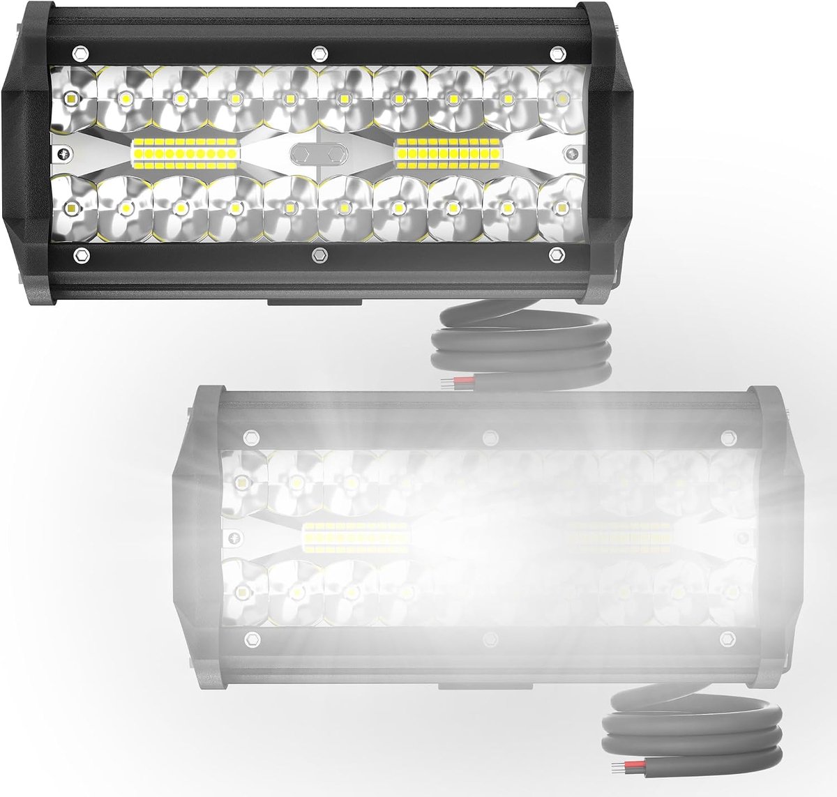 LED Extra Koplamp 120W - 4 Stuks - 6000K Koudwit Licht IP67 Waterdicht - Offroad Werklicht & Achteruitrijlamp met Reflector - Geschikt voor Tractor, SUV, ATV en Personenauto - NAIZY