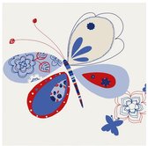 Behang Vlinders - Blauw Rood - Kinderbehang - Papierbehang - Kinderkamer - 0,53 x 10,05M. - Cozz Kidz