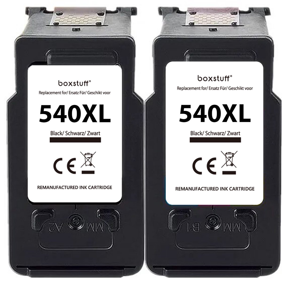 Boxstuff Inkt geschikt voor Canon PG-540 XL - (5222B012) - Inkt Cartridge 2-pack voor Canon Pixma MG2100 / MG2150 / MG2200 / MG3150 / MG3200 / MG4150 / MG4200 / MX395 / MX435 / MX475 / MX525 - Pack Zwart