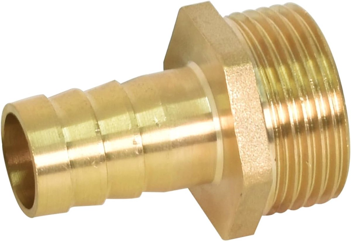 Hose Connector 19mm - Messing - 1 Inch mannelijke draad - Geschikt voor slangen en leidingen - ShopVlot