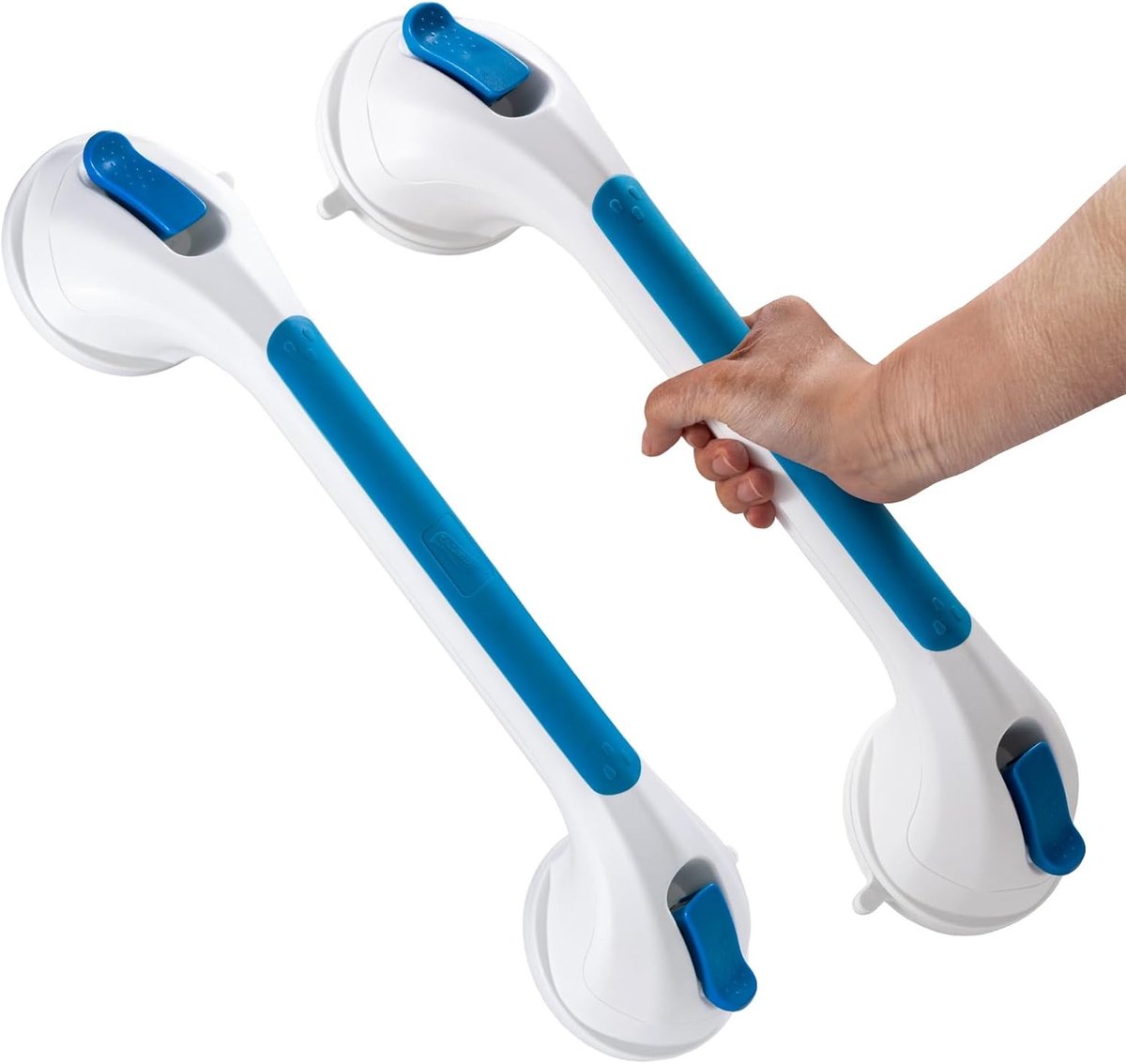 Suctionbeugel badkamer 43cm - blauw - zonder boren - 110kg draagkracht voor ouderen - ShopVlot