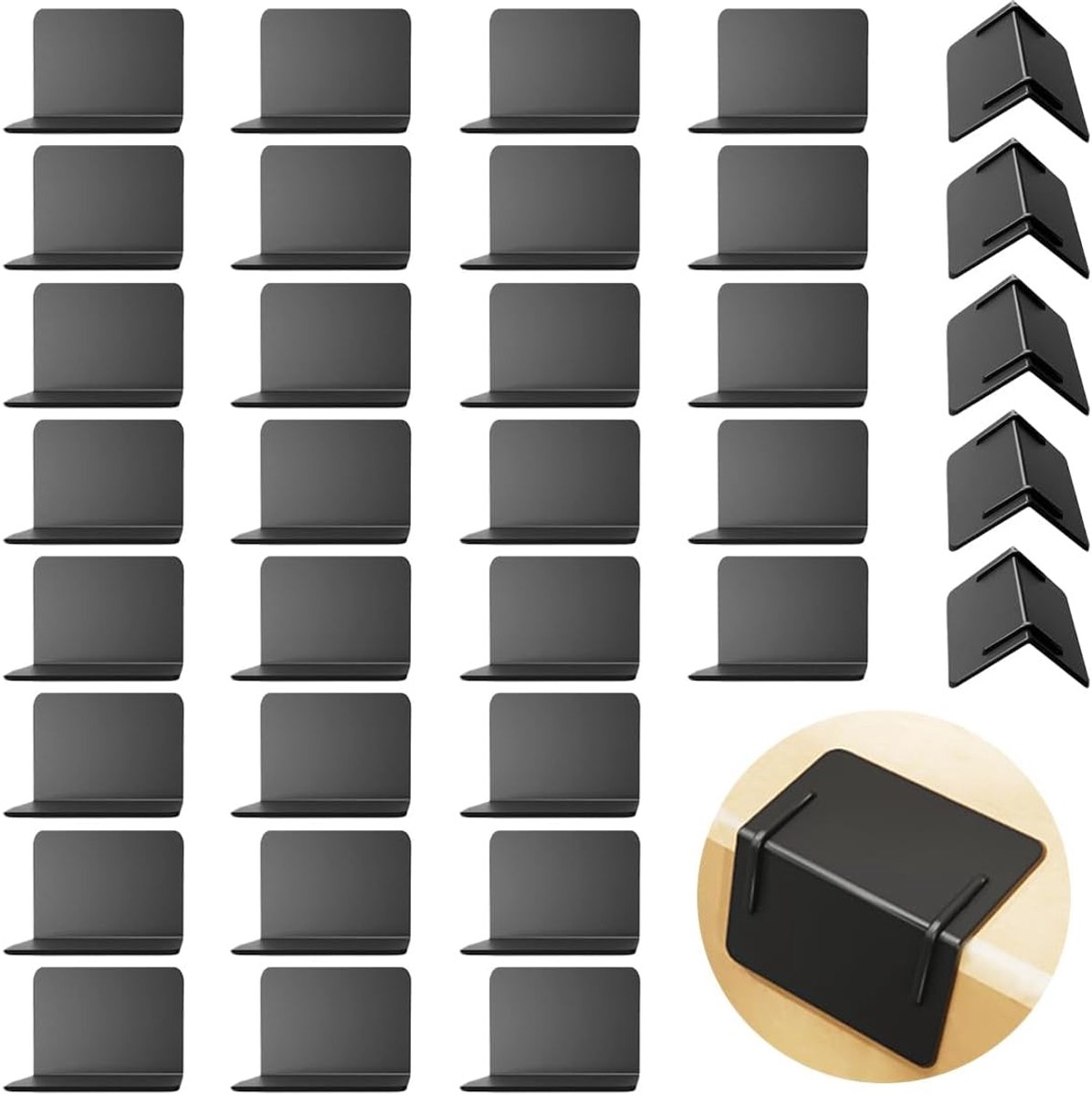 SnelShoppen - Set van 40 Kunststof Hoekbeschermers, Randbescherming, Hoekbeveiliging, Verzendbescherming, 20 mm Karton, Milieuvriendelijke Kunststof L