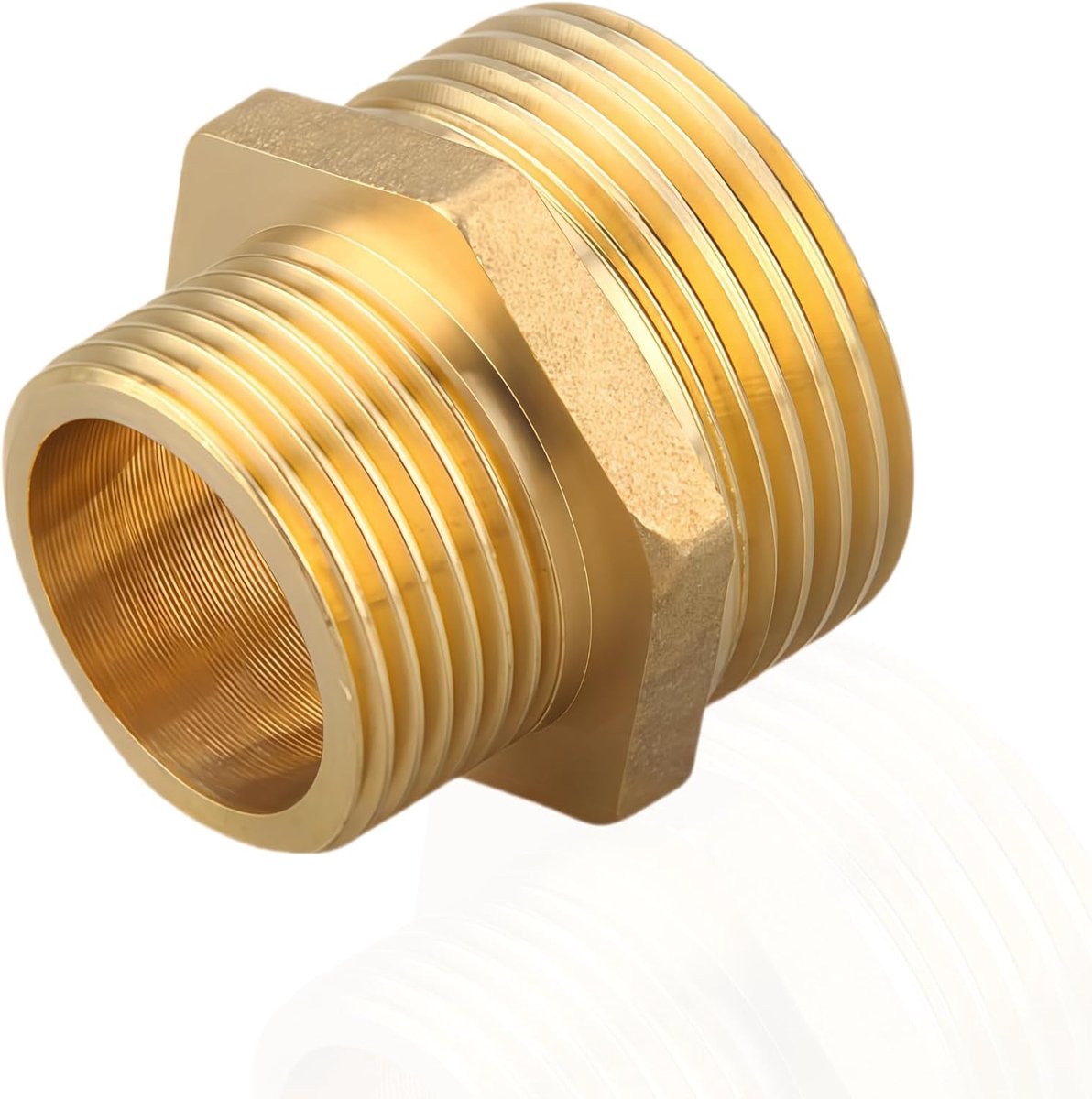 SnelShoppen - Reducer nipple G1 1/4 inch x G1 inch messing, dubbele nippel verlaagd voor water, dubbelzijdig mannelijke draad, 1 stuk