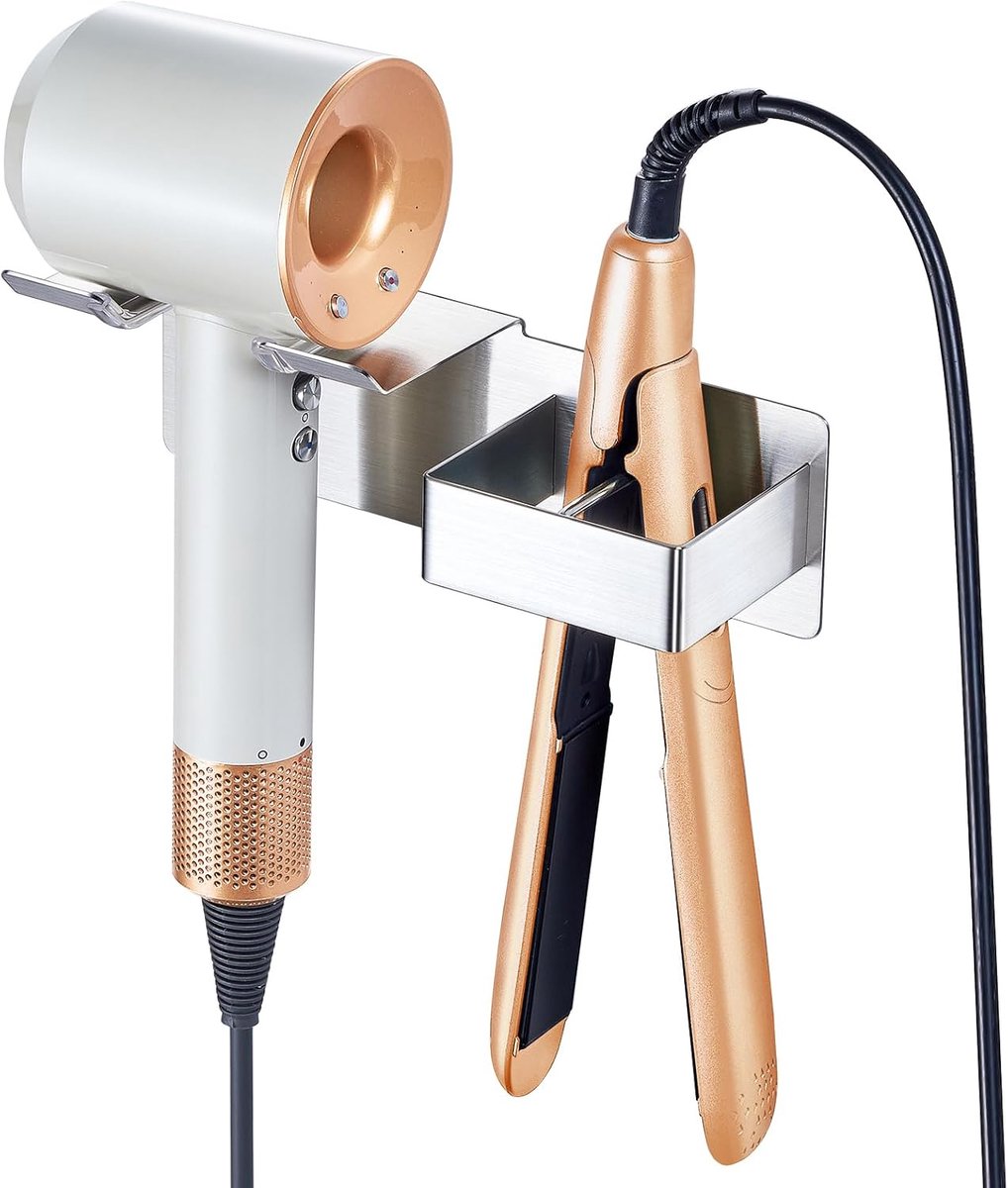 Hair Dryer & Hair Dryer Hair Dryer Holder Wall No Drilling Stainless Steel Hair Dryer Self Adhesive Hair Dryer Holder - ShopVlot