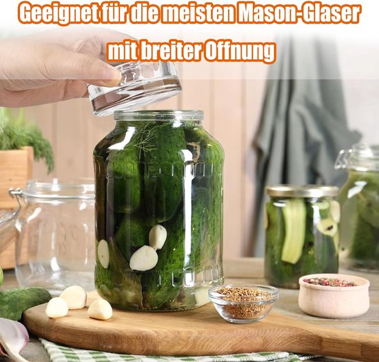 SnelShoppen - Fermentatie Gewichten, 4 Stuks Glas Gewichten voor Fermentatie, Ø 7cm, Kimchi Fermentatie Gewicht voor Wecken en Inleggen, Keuken Access van Snelshoppen — afbeelding 2