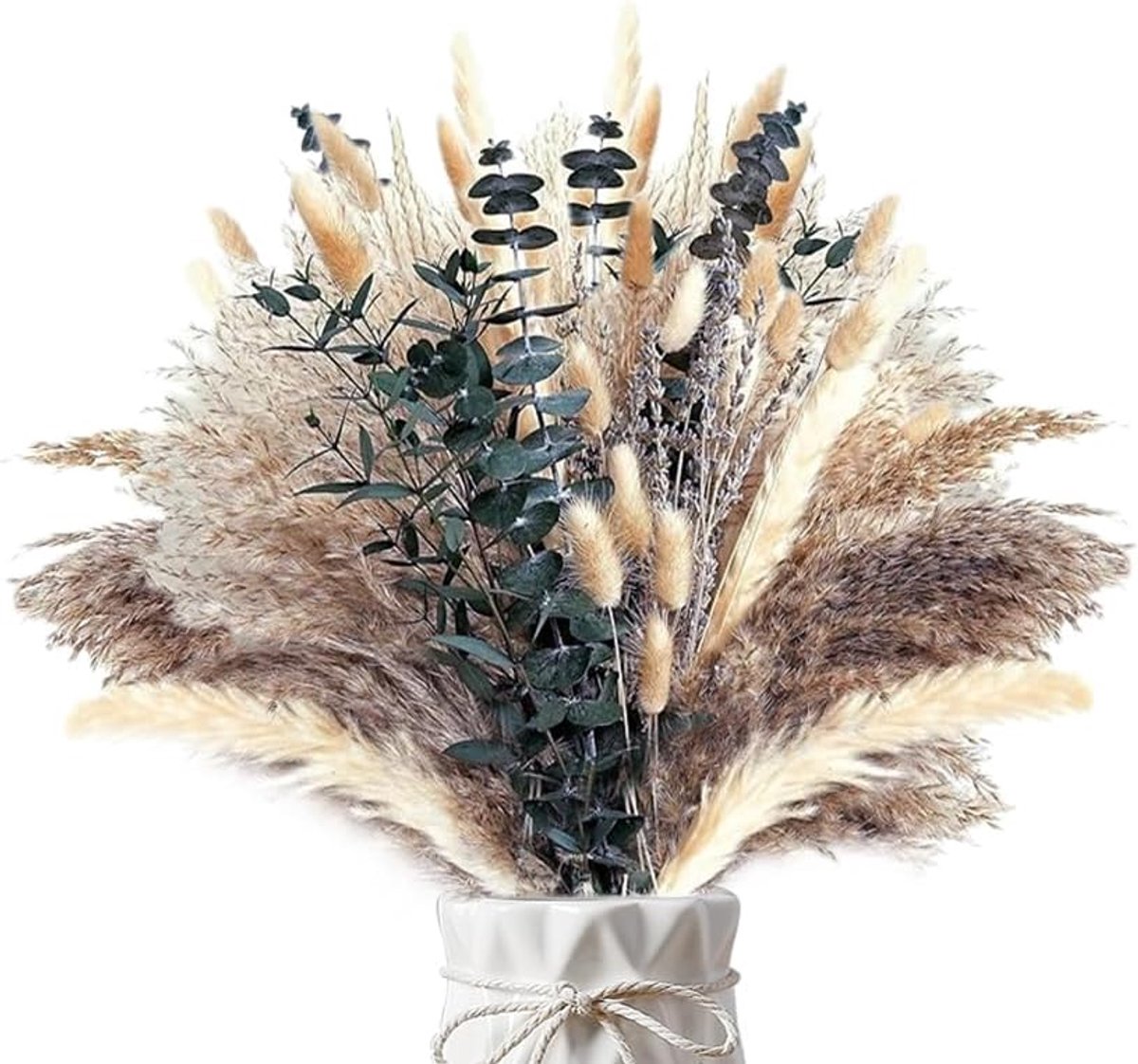 SnelShoppen - Droge Pampas Decoratie, Natuurlijke Gedroogde Bloemen, Fluffy Takken, Decoratieve Pampas Stokken, Voor Bruiloft, Thuis Decoratie, 50 cm