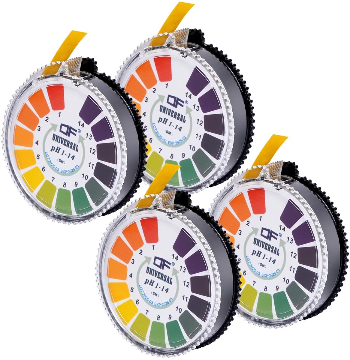 SnelShoppen - Universele pH Teststrips, pH Meetstrips, Volledig Bereik 0-14, Acide Test Lacmation Papier, Indicator Strips, 5 Meter Lang (4 stuks)