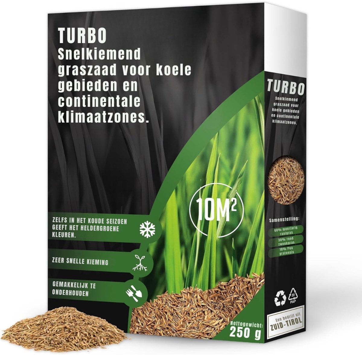 Ploutos® Graszaad - Turbo Graszaden - Schaduw Voor Graszaad - Helder Groen - 10cm x 10cm x 10cm
