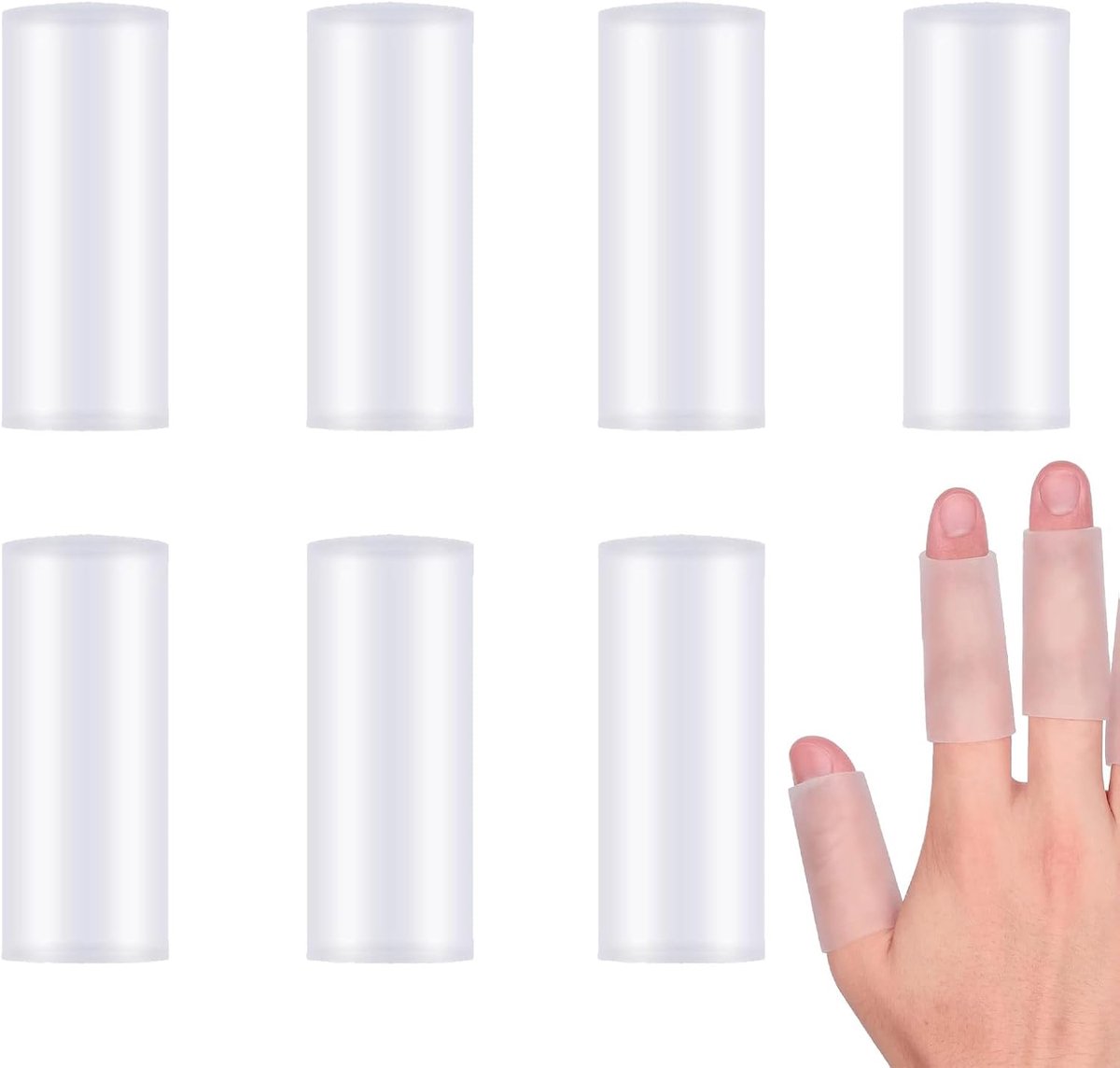 Silicone vingerbeschermers 6 stuks - transparant - elasticiteit - pijnverlichting - ShopVlot