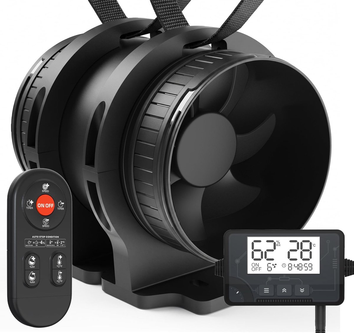Omgoods - 100mm Stille Huishoudventilator met Afstandsbediening en Sensor